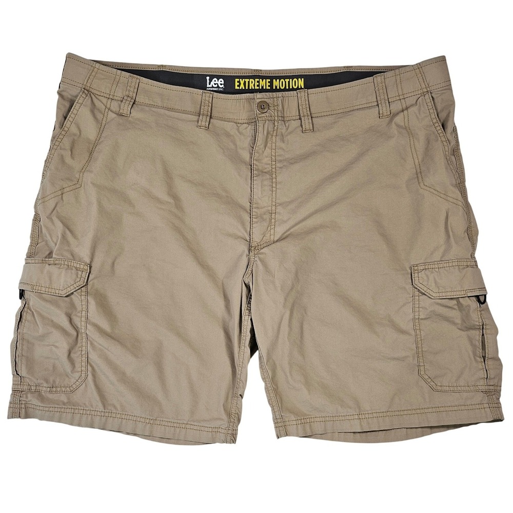 Lee Extreme Motion‎ Cargo Shorts Mens 50 Tan Khaki Stretch Performance Comfort